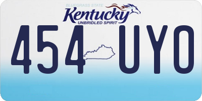 KY license plate 454UYO