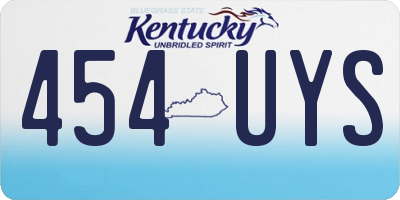 KY license plate 454UYS