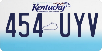 KY license plate 454UYV