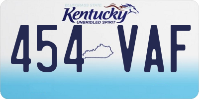 KY license plate 454VAF