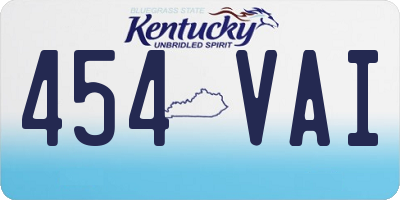 KY license plate 454VAI