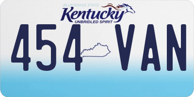 KY license plate 454VAN