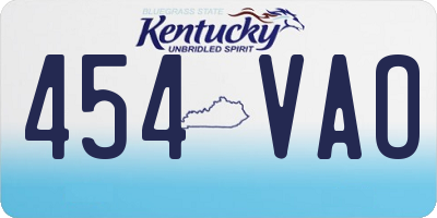 KY license plate 454VAO