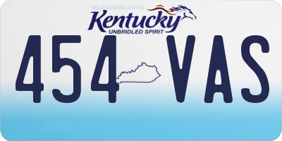 KY license plate 454VAS