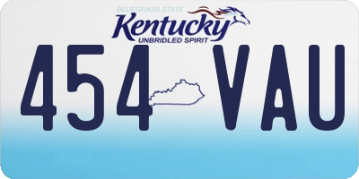 KY license plate 454VAU