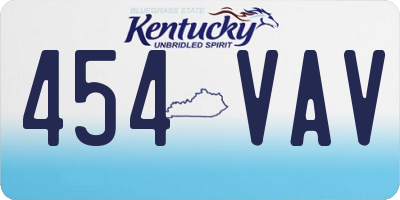 KY license plate 454VAV