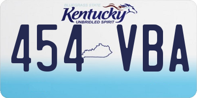 KY license plate 454VBA