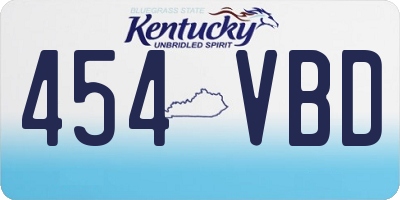 KY license plate 454VBD