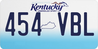KY license plate 454VBL