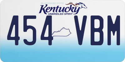 KY license plate 454VBM