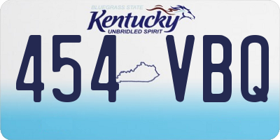 KY license plate 454VBQ