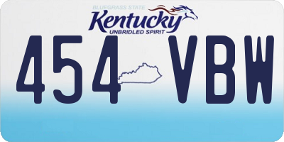 KY license plate 454VBW