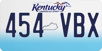 KY license plate 454VBX