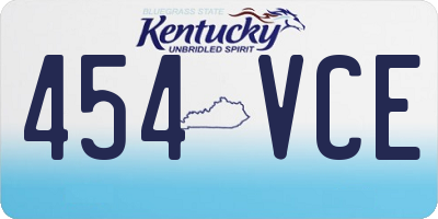 KY license plate 454VCE