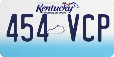 KY license plate 454VCP