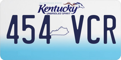 KY license plate 454VCR
