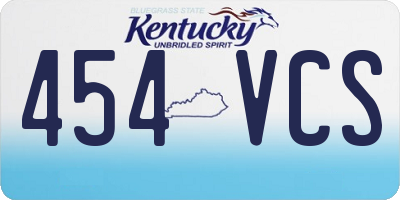 KY license plate 454VCS