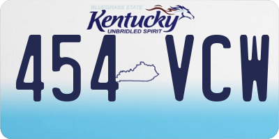 KY license plate 454VCW