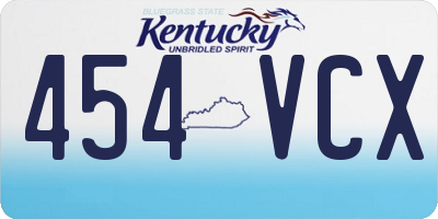 KY license plate 454VCX