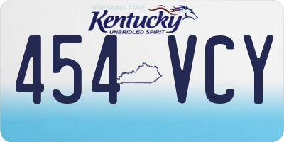 KY license plate 454VCY