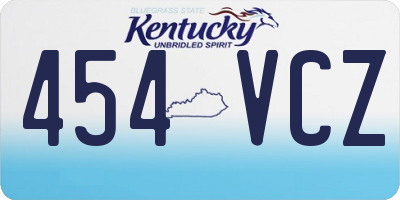 KY license plate 454VCZ