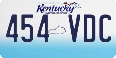 KY license plate 454VDC
