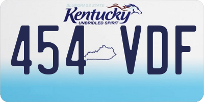 KY license plate 454VDF