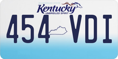 KY license plate 454VDI