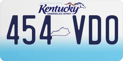 KY license plate 454VDO