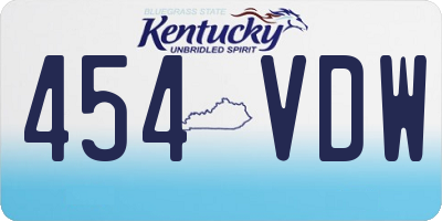 KY license plate 454VDW
