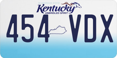 KY license plate 454VDX