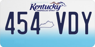 KY license plate 454VDY