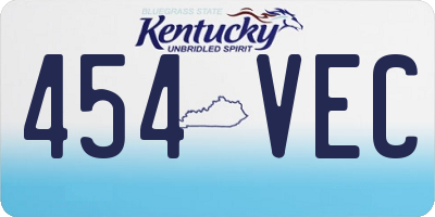 KY license plate 454VEC