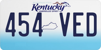 KY license plate 454VED