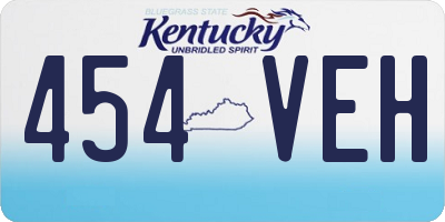 KY license plate 454VEH