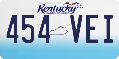KY license plate 454VEI