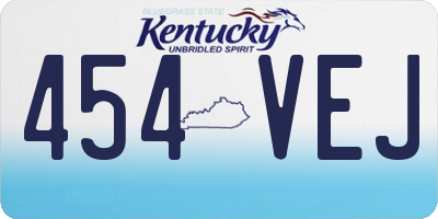 KY license plate 454VEJ