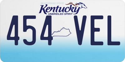 KY license plate 454VEL