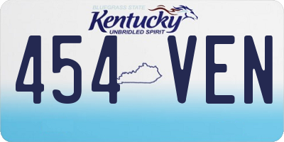 KY license plate 454VEN