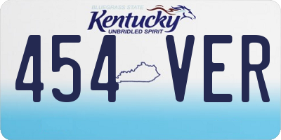 KY license plate 454VER