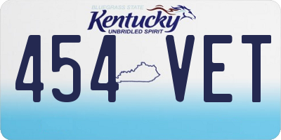 KY license plate 454VET