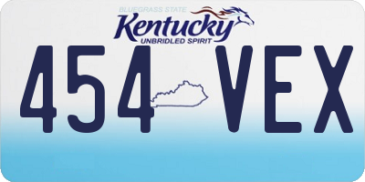 KY license plate 454VEX