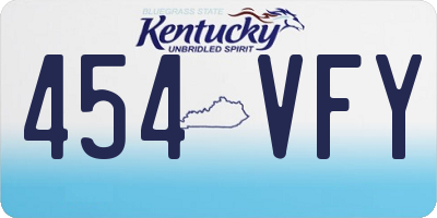 KY license plate 454VFY