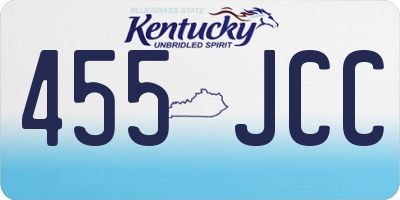 KY license plate 455JCC