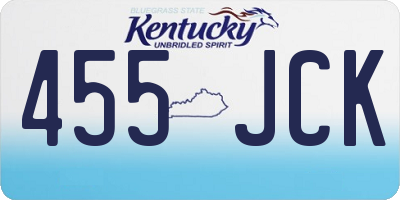 KY license plate 455JCK