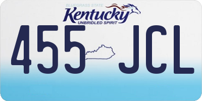 KY license plate 455JCL