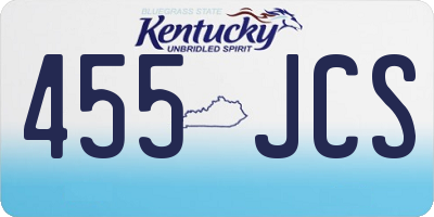 KY license plate 455JCS