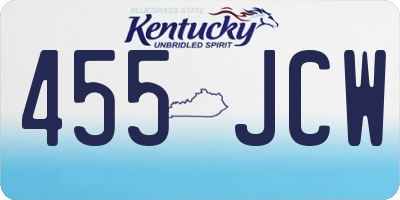 KY license plate 455JCW