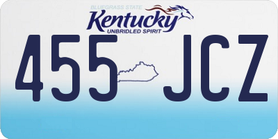 KY license plate 455JCZ
