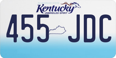 KY license plate 455JDC